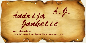 Andrija Jankelić vizit kartica
